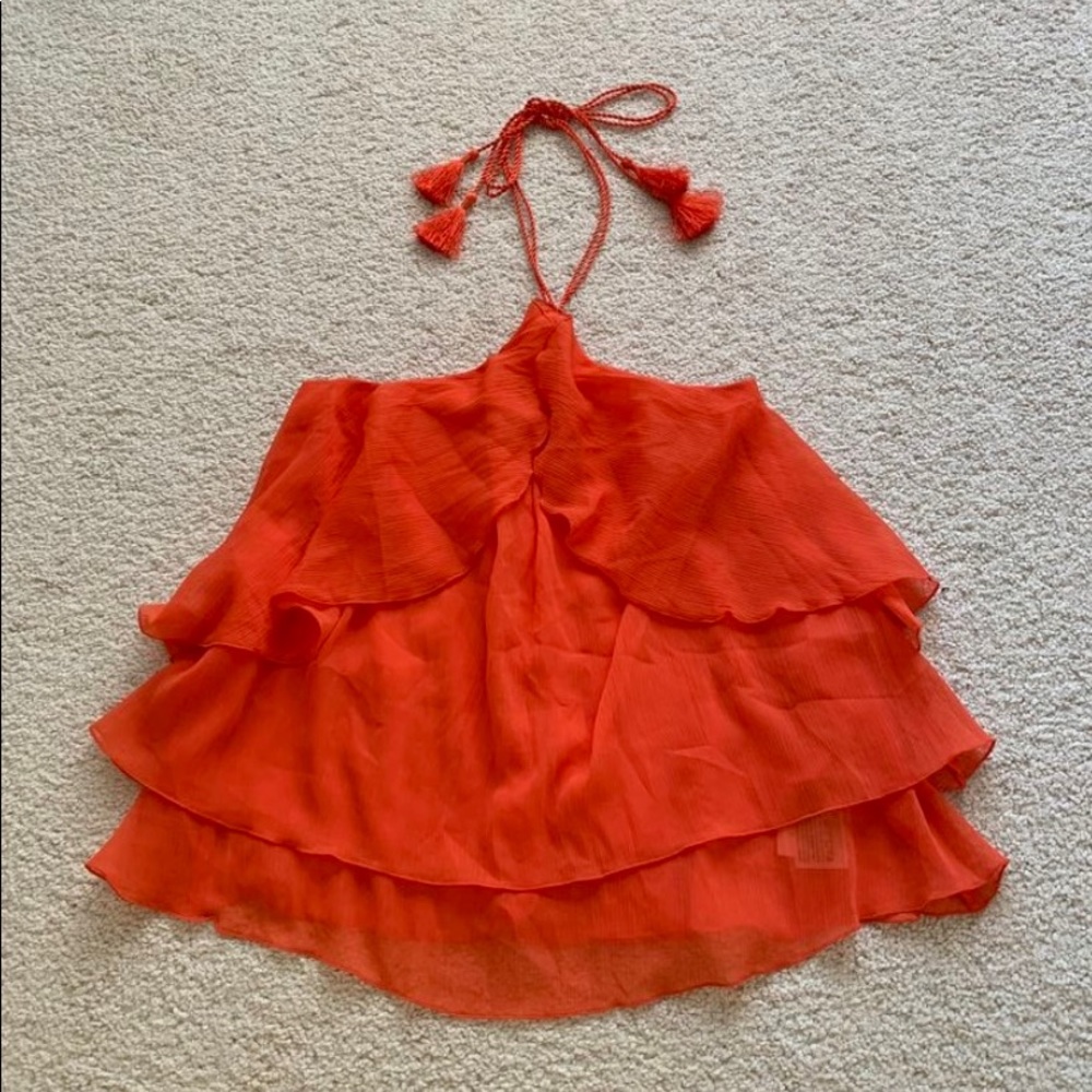 Abercrombie burnt orange halter top